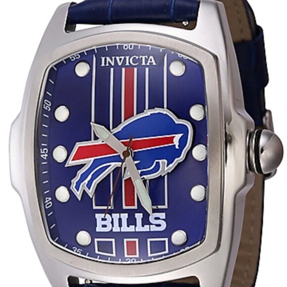 Invicta NFL Buffalo Bills Men's 47mm Watch Navy with 2 extra leather straps - Picture 1 of 10